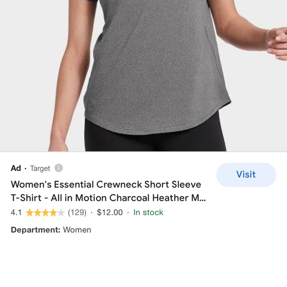 Set of 2 All In T-shirts - black / gray sz S short sleeve - Picture 4 of 5